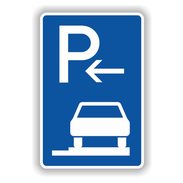 Verkehrszeichen StVO, Parken auf Gehwegen VZ 315-66, Alu 2 mm flach