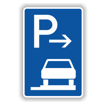 Verkehrszeichen StVO, Parken auf Gehwegen VZ 315-67, Alu 2 mm flach