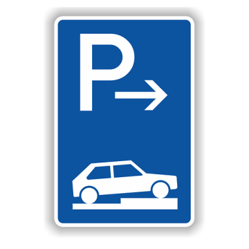 Verkehrszeichen StVO, Parken auf Gehwegen VZ 315-77, Alu 2 mm flach