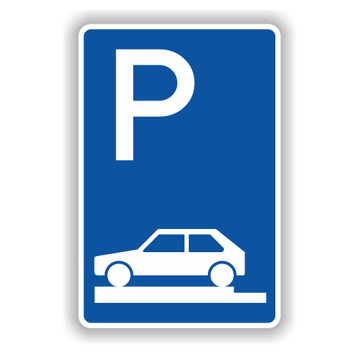 Verkehrszeichen StVO, Parken auf Gehwegen VZ 315-80, Alu 2 mm flach