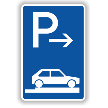 Verkehrszeichen StVO, Parken auf Gehwegen VZ 315-87, Alu 2 mm flach