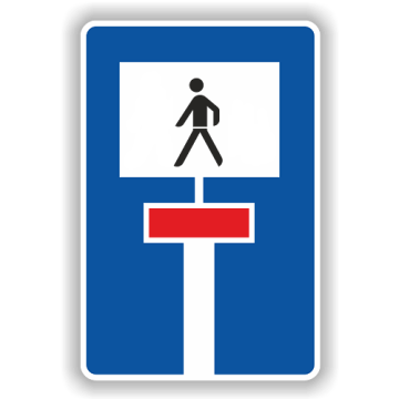 Verkehrszeichen StVO, durchlässige Sackgasse für  Fußg., VZ 357-51, Alu 2mm flach