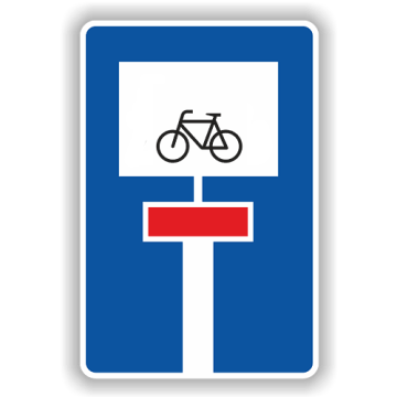 Verkehrszeichen StVO, durchlässige Sackgasse für  Radv., VZ 357-52, Alu 2mm flach