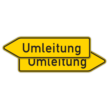 Verkehrszeichen StVO, Umleitungswegweiser, VZ 454-10/-20/-40,  Alu 2 mm, 1250 x 350 mm
