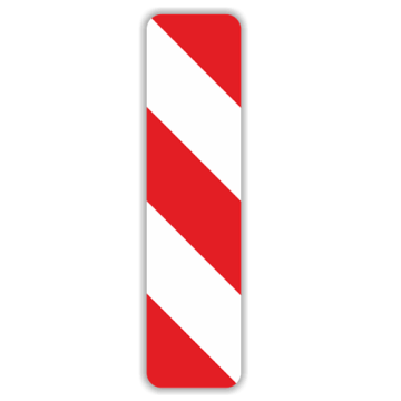 Verkehrszeichen StVO, Schraffenbake Aufst. links VZ 605-20, Alu 2 mm Flachform, 1000 x 250 mm, RA1