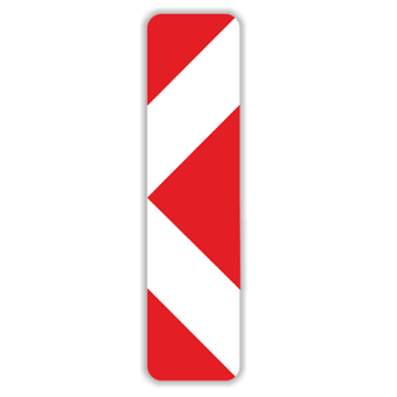 Verkehrszeichen StVO, Pfeilbake Aufst. rechts VZ 605-11, Alu 2 mm Flachform, 1000 x 250 mm
