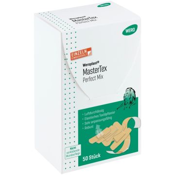 Weroplast® MasterTex Pflastersortiment Perfect Mix, 50 Pflaster einzeln eingesiegelt