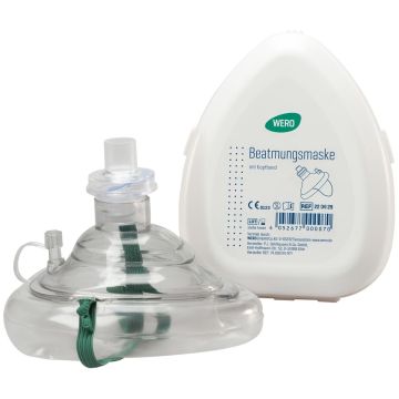 Wero Beatmungsmaske, Taschenmaske mit Anschluss für Sauerstoffzufuhr