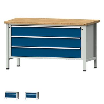 ANKE Kastenwerkbank Modell 18 VX, 3 Schubladen, blau