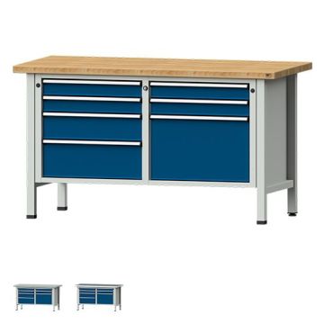 ANKE Kastenwerkbank Modell 239 V, 7 Schubladen, blau