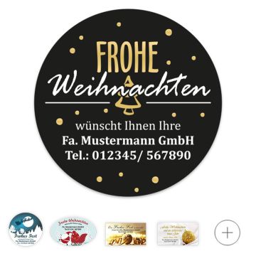 Weihnachtsaufkleber, mit individuellem Aufdruck, verschiedene Layouts und Formate
