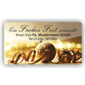 Weihnachtsaufkleber Frohes Fest mit Weihnachtskugel, 100 Stück/VE