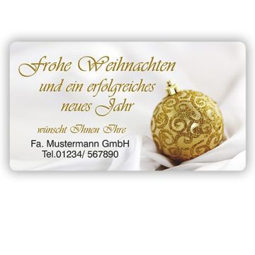 Weihnachtsaufkleber Frohe Weihnachten m. Weihnachtskugel, 100 Stück/VE