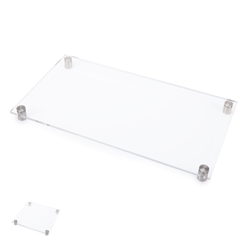 Schilderträger, Flachschild für Wandmontage mit 4 Wandhaltern, Acrylglas, transparent