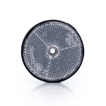Rückstrahler weiß, Ø 60 mm, gelocht, 2 Stück