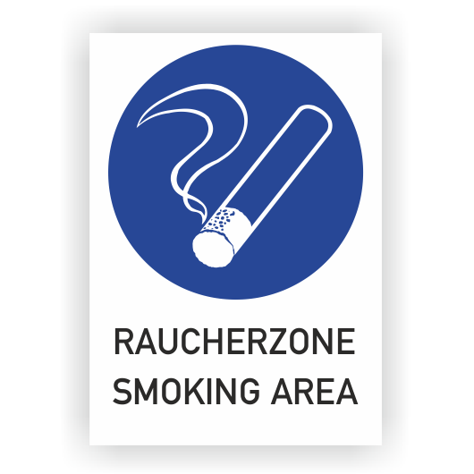 Gebotsschild, Raucherzone - Smoking Area, praxisbewährt