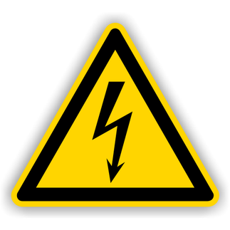 Warnschild, Warnung vor elektrischer Spannung Aufkl. auf Rolle zu 100 Stk., Folie, SL = 25 mm