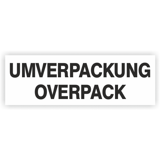 Etikett - UMVERPACKUNG / OVERPACK, Folie, selbstklebend, 150 x 50 mm, 8 St./ Bogen