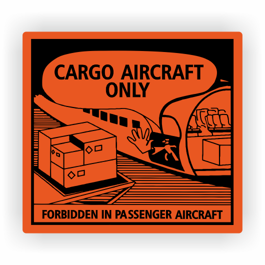 Gefahrgutkennzeichnung, CARGO AIRCRAFT ONLY Aufkl. a. Rolle, Papier, 120 x 110 mm, 1000 Stück
