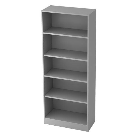 Hammerbacher Büroregal Highline, 5 Ordnerhöhen, 80 x 40 x 200,4 cm, grau