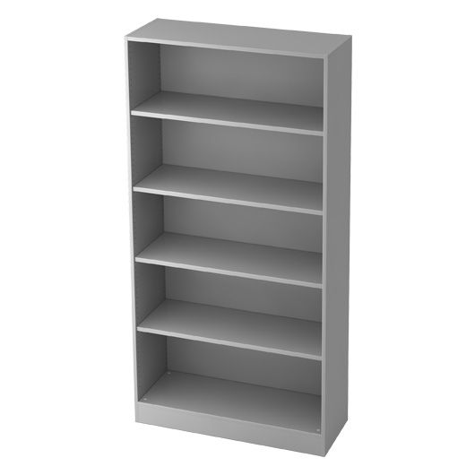 Hammerbacher Büroregal Highline, 5 Ordnerhöhen, 100 x 40 x 200,4 cm, grau