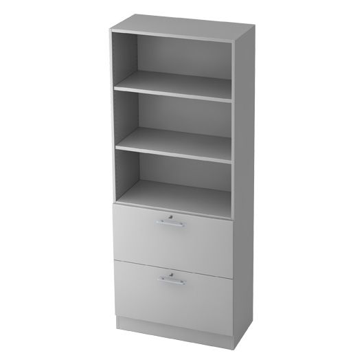 Hammerbacher Hängeregistratur-Schrank Highline, 2 Auszüge, 3 Ordnerhöhen, 80 x 42 x 200,4 cm, grau