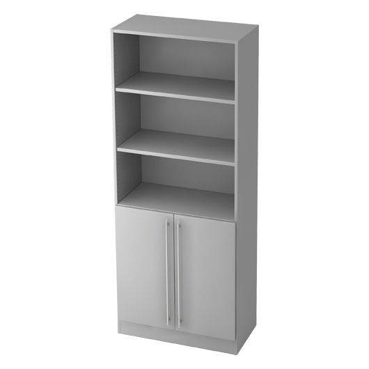 Hammerbacher Kombischrank Highline, 5 Ordnerhöhen, 80 x 42 x 200,4 cm, grau