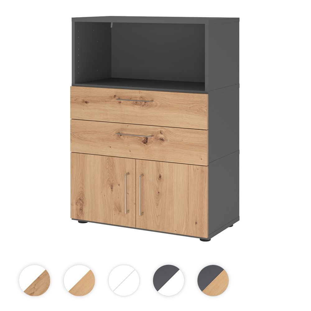 Hammerbacher Kombischrank Easyline, Stellfüße, Schübe, 3 OH, 80x41,7x109,8cm