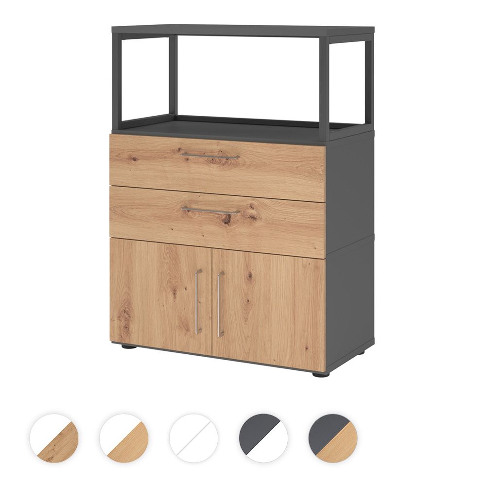 Hammerbacher Kombischrank Easyline, Stellfüße, Schübe, 3 OH, 80x41,7x109,8cm