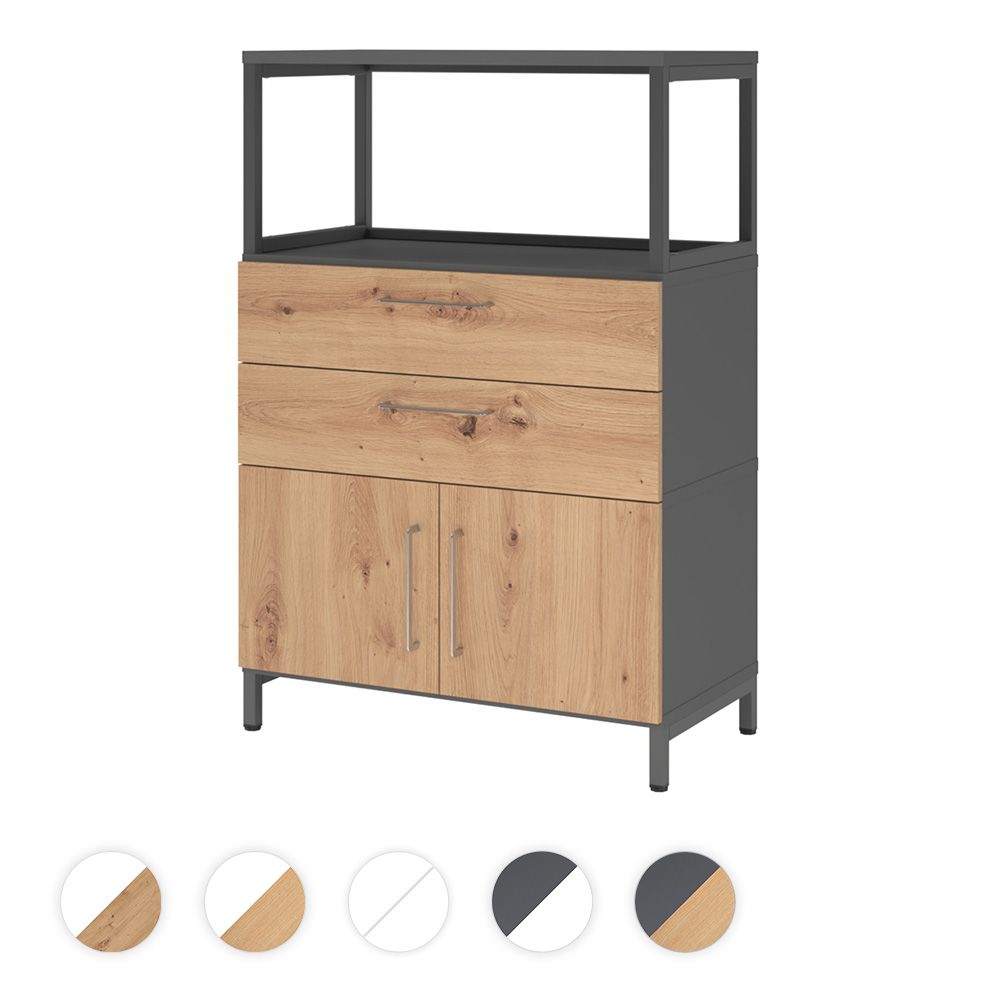 Hammerbacher Kombischrank Easyline, Stahlsockel, Schübe, 3 OH, 80x41,7x118cm,versch. Farben