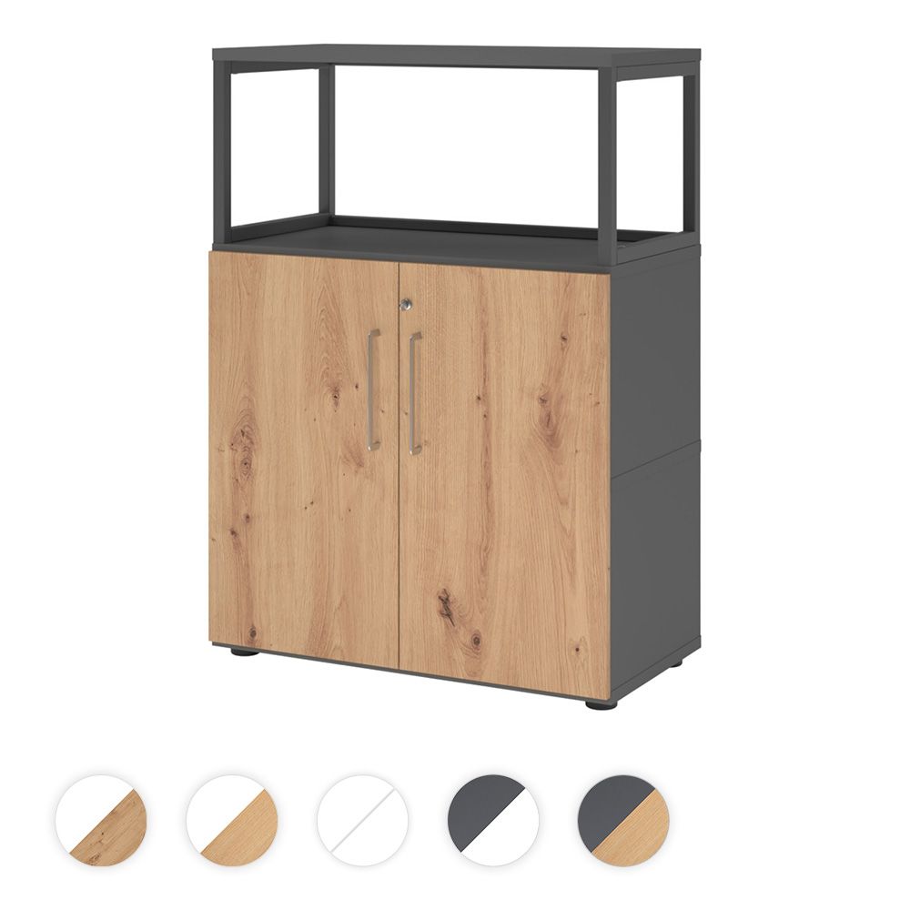 Hammerbacher Kombischrank Easyline, Stellfüße, Türen, 3 OH, 80x41,7x109,8cm