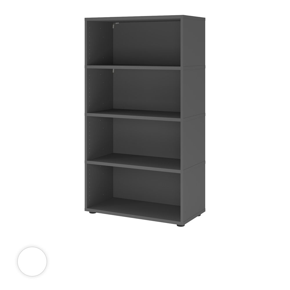 Hammerbacher Büroregal Easyline, Stellfüße, 4 OH, 80x40x145cm,versch. Farben