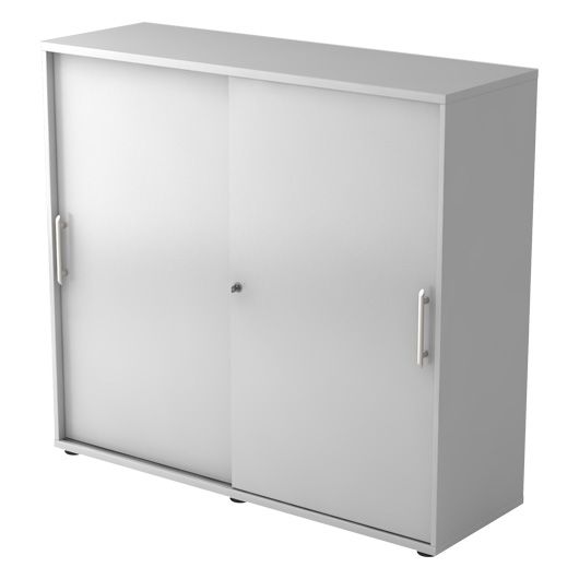 Hammerbacher Schiebetürenschrank Highline, 3 Ordnerhöhen, 120 x 40 x 110 cm, grau