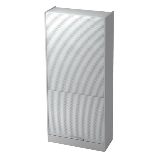 Hammerbacher Rollladenschrank Highline, 5 Ordnerhöhen, 90 x 40 x 200,4 cm, grau/silber
