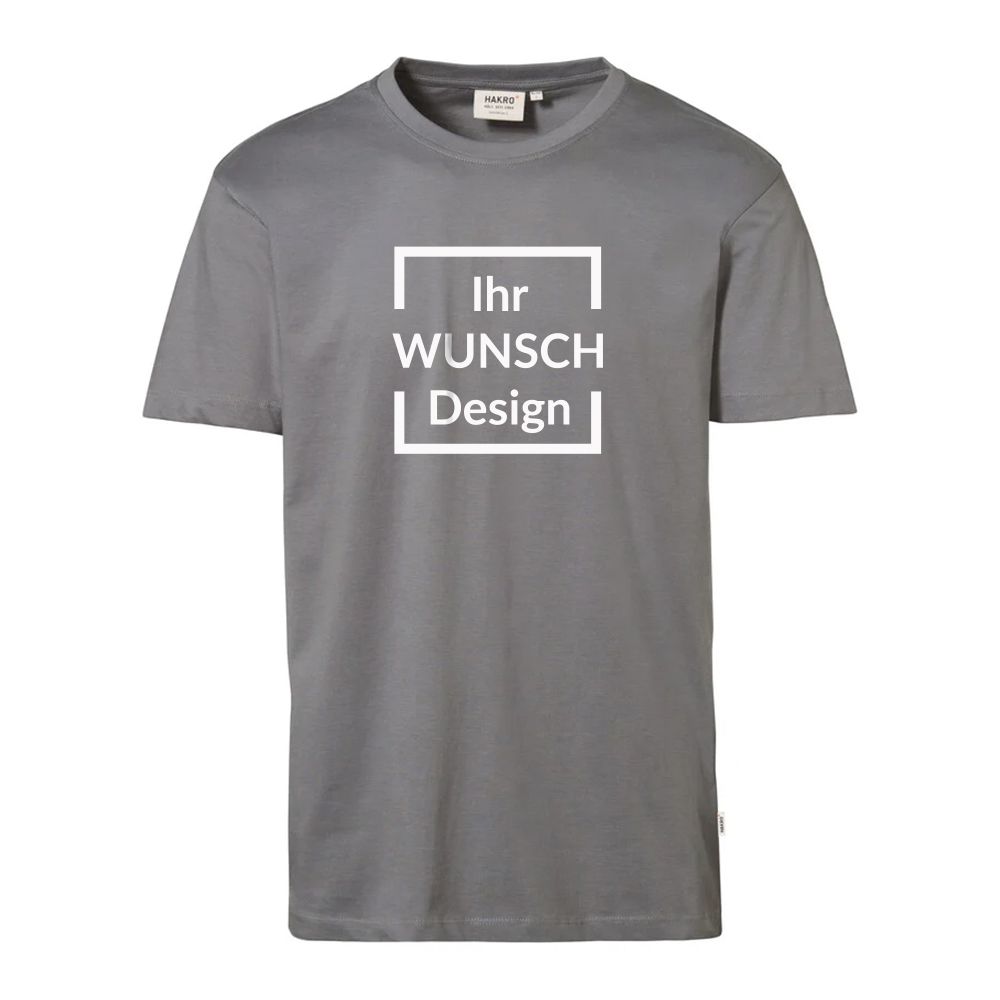 HAKRO Herren T-Shirt Classic, NO. 292, titan, Rundhalsausschnitt, Halsbündchen und Nackenband