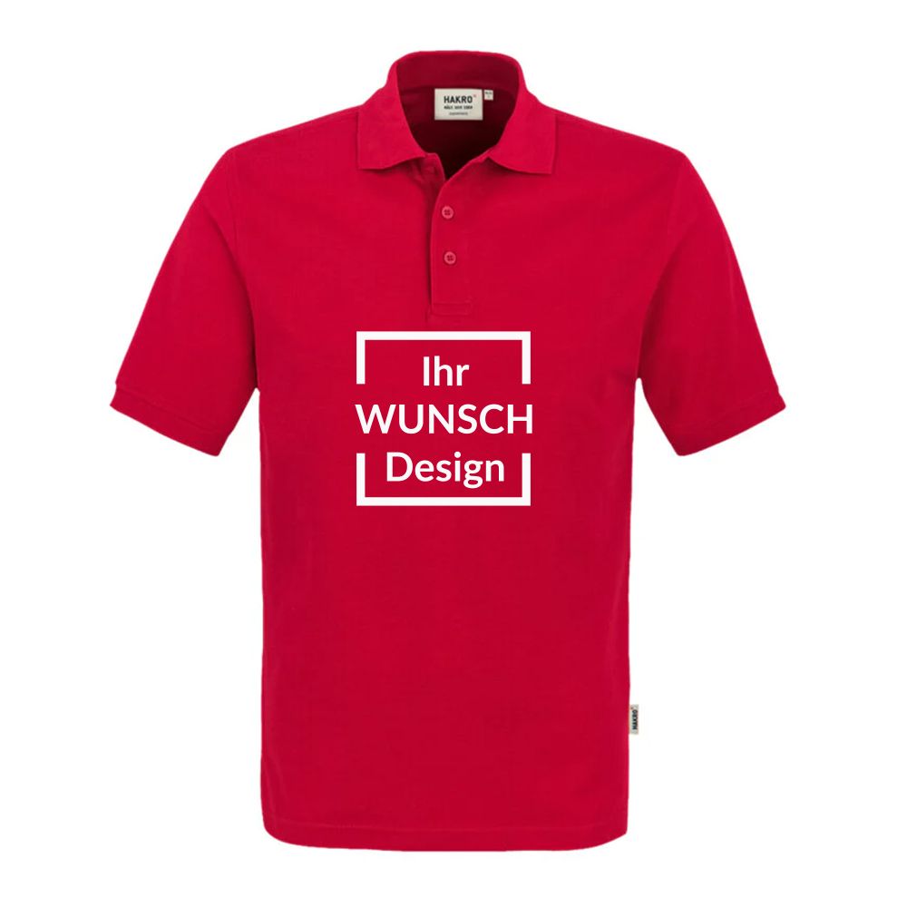 HAKRO Herren Poloshirt Classic, NO. 810, rot, mit schmaler Drei-Loch-Knopfleiste, 200 g/m²