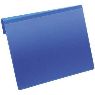 Kennzeichnungstasche mit Falz, DIN A4, quer, blau, Vorderseite: transparent, 317 x 321 mm