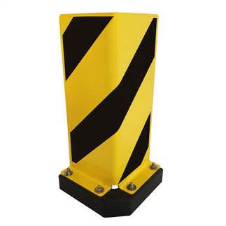 Anfahrschutz Winkel SWING, zum Aufdübeln, Stahl/PU, gelb/schwarz, 160x430x5 mm