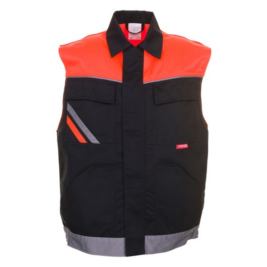 Planam Visline Weste, 2461, schwarz/orange, Größe XXL