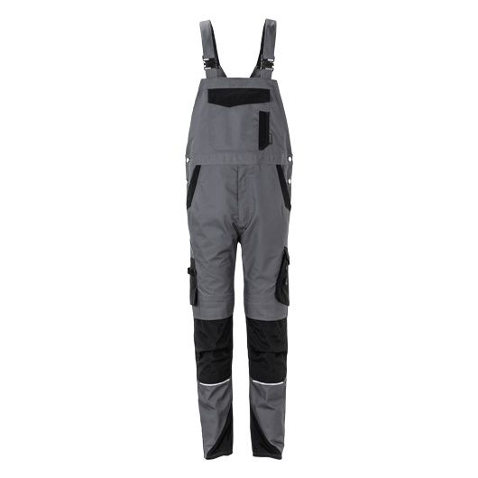 Planam Norit Latzhose Herren, 6521, grau/schwarz, Größe 52