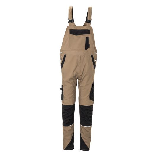 Planam Norit Latzhose Herren, 6523, braun/schwarz, Größe 56