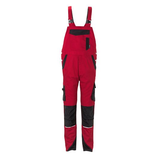 Planam Norit Latzhose Herren, 6527, rot/schwarz, Größe 56