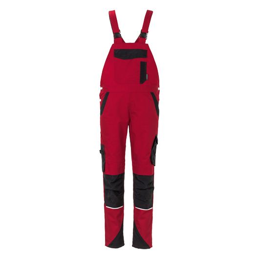 Planam Norit Latzhose Damen, 6537, rot/schwarz