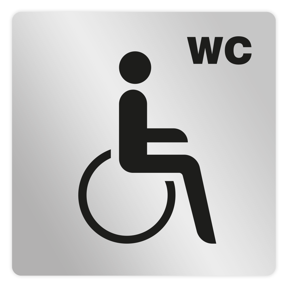 Symbolschild "Behinderten-WC" Selbstklebend – Aluminium, Durchmesser 80 Mm