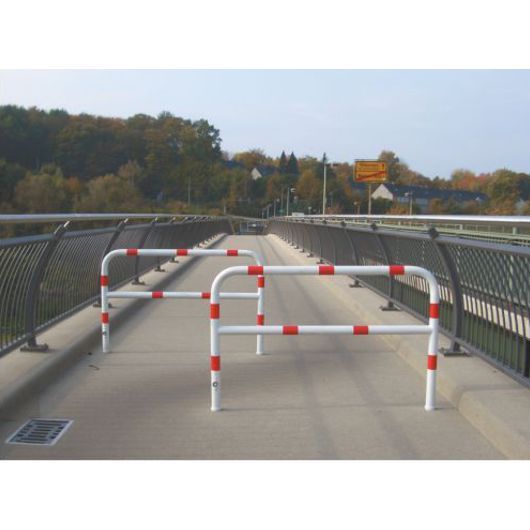 Wegesperre herausnehmbar, drehbar mit Dreikant, Stahl, Ø 60 mm, weiß/rot