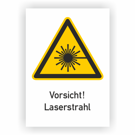 Warnschild, Vorsicht! Laserstrahl, ISO 7010