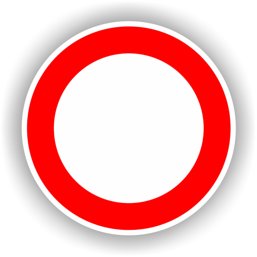 Verkehrszeichen StVO, Verbot für Fahrzeuge aller  Art, VZ 250, Alu 2 mm Flachform