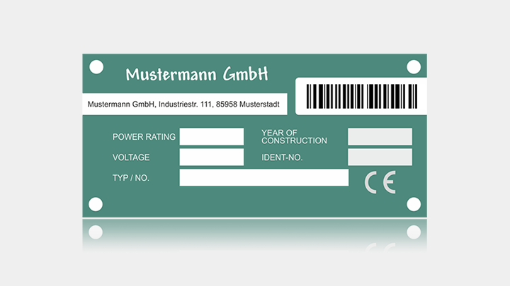 Langlebige Typenschilder zur Kennzeichnung von Maschinen
