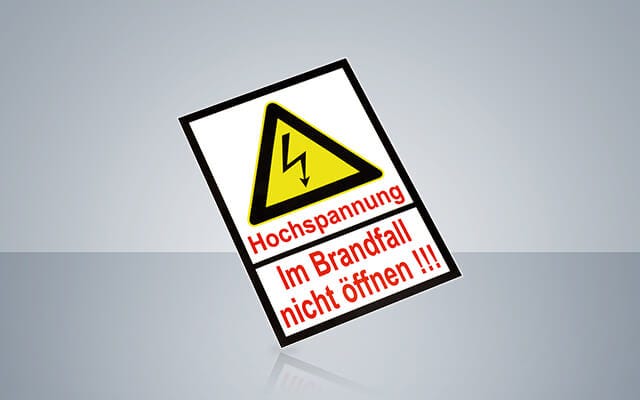 Warnschild, Kunststoff