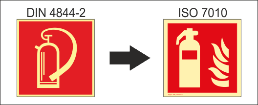 Brandschutzzeichen &Auml;nderung in ISO7010